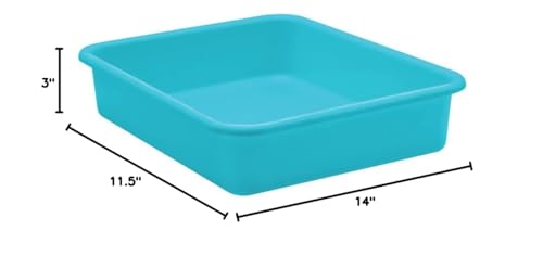 Teacher Created Resources® Teal Large Plastic Letter Tray - size: 14" x 11.5" x 3"