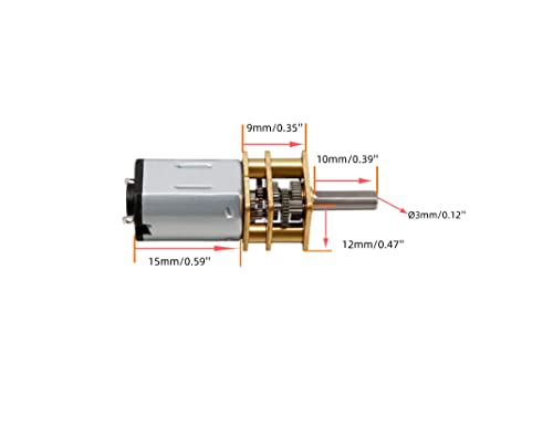 CHANCS N20 DC Gearbox Motor 6V 60RPM Shaft Length 10mm Small Motor for Robot Wheel DIY Toys 2PCS - size: 60RPM, style: 2PCS