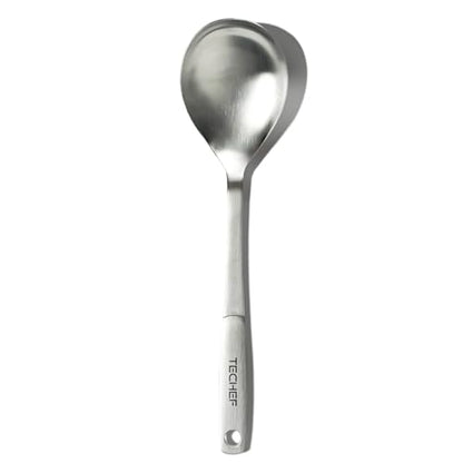 TECHEF ChefCore 304 Stainless Steel Cooking Spoon with Ergonomic Handle, One-Piece Unibody Design, Rustproof & Heat Resistant, 10.5" Serving Utensil – Made in Korea - size: Spoon