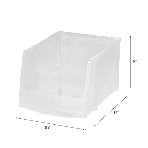 IRIS USA 4-Pack, X Large Plastic Stackable Storage Bin Organizer, Clear - color: Clear, size: Jumbo - 4 Pack
