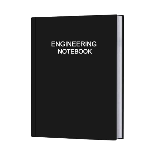 Engineering Notebook/Lab Notebook - 120 Pages Engineer Graph Paper Notebook with .25" Engineering Grid Format, 8" x 10", Section Sewn Hardcover Grid Notebook for School Supplies, Black - color: Black