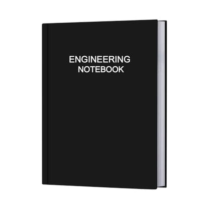 Engineering Notebook/Lab Notebook - 120 Pages Engineer Graph Paper Notebook with .25" Engineering Grid Format, 8" x 10", Section Sewn Hardcover Grid Notebook for School Supplies, Black - color: Black