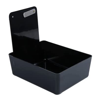 4/Pk Dental Lab Pan Medium Plastic Dental Medical Pro Lab Working Pan with Stainless Steel Clip (Black) - color: Black