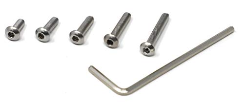iexcell 125 Pcs M3 x 8/10/12/16/20 Stainless Steel 304 Hex Socket Button Head Cap Screws Bolts Assortment Kit - size: M3 x 8/10/12/16/20mm