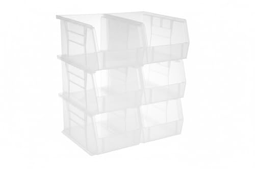 9.5" x 6" x 5" (6 Pack) Plastic Stackable Storage Bin, Clear - color: Clear, size: 6 Pack