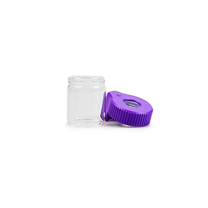 Light-Up LED Transparent Glass Air Tight Storage Jars Magnifying Viewing Jar (Purple) - color: Purplr