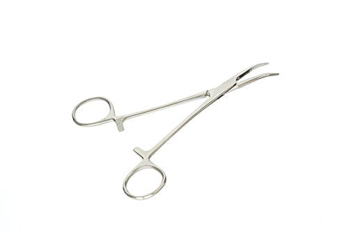 SE 5.5-Inch Stainless Steel Curved Forceps - Self-Locking, Serrated Tip for Precision Grip and Clamping - Perfect for Crafting, Fishing Tasks, Jewelry Making, and More! - - size: 5-1/2", style: Curved