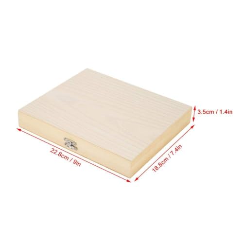 Wooden Box with Lock Storage Glass Slide Storage for Lab Glass Prepared Microscope Slides Storing Tool 22.8x18.8x3.5cm / 9x7.4x1.4in for Educational Use