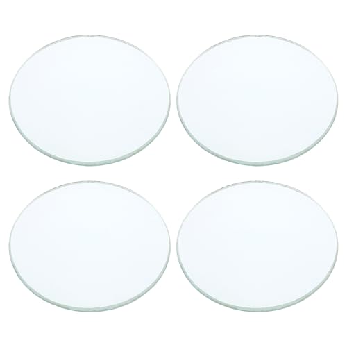PATIKIL Convex Lens, 100mm Focal Length 40mm (1.57") Diameter Round Glass Magnifying Telescope Lens Trial Set Ground Edge for Lab Physics Class Optics, 4 Pcs - size: 100mm FL, 40mm Dia.