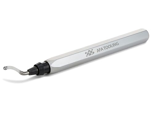 AFA Tooling Deburring Tool, HSS Blades, Silver CNC Anodized Aluminum Handle - style: Deburring Tool