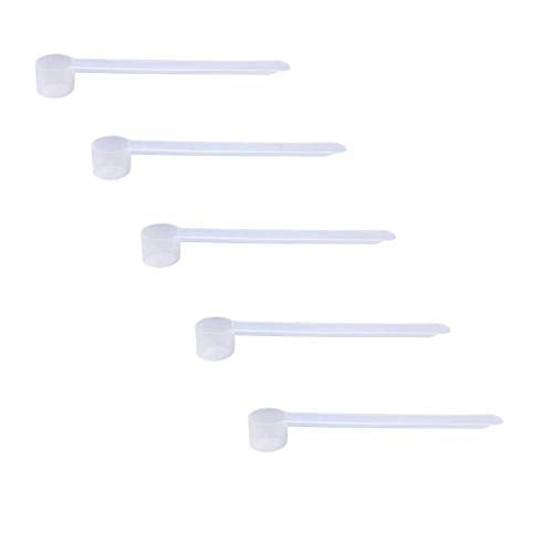 Plastic Measuring Scoop, 1/2 Teaspoon (2.5 cc | 2.5 mL) Long Handle Spoons for Powders, Granules, Coffee, Pet Food, Baking Supplies, Protein and Other Dry Goods, BPA Free (Set of 5) - size: 2.5 cc | 1/2 teaspoon | 2.5 mL