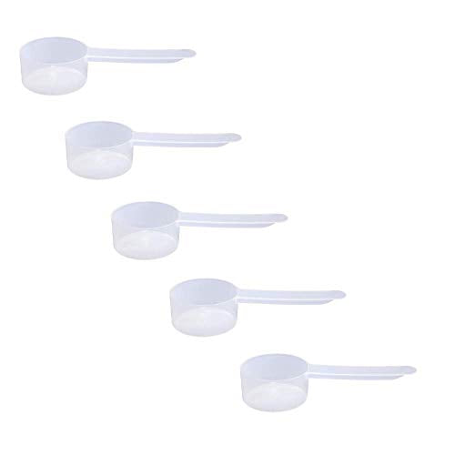 20cc Long Handle Measuring Scoop (4 Teaspoon / 20mL) - Heavy-Duty Plastic Spoon for Powders, Protein, Coffee, and Baking, 5-Pack - size: 20 cc | 4 teaspoon | 1.35 tablespoons | 20 mL