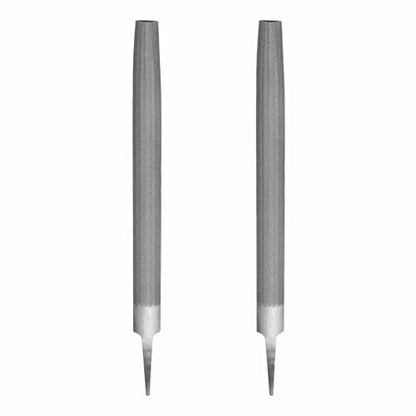 HARFINGTON 2pcs 14" Half Round Medium Cut File Double Cut Teeth Bastard Metal File High Carbon Steel T12 without Handle for Metal Wood Tool Sharpener, Gray - size: 14"
