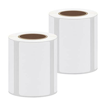 Hybsk 50x30mm Portable Printer Label Paper Multi-Purpose Tear Resistant Direct Thermal Labels Self-Adhesive Stickers Compatible with P50 Label Maker (50x30mm,White Lable,2 Rolls) - color: White, size: 2 Rolls