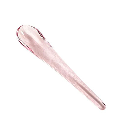 Demitasse Espresso Spoons 4.8 Inch Glass Small Spoons for Tea Stirring Rod Mixing Candy Color Teaspoons Salt Sugar Spice Ice Cream Yogurt Jam Dessert Scoop (Pink) - color: Pink