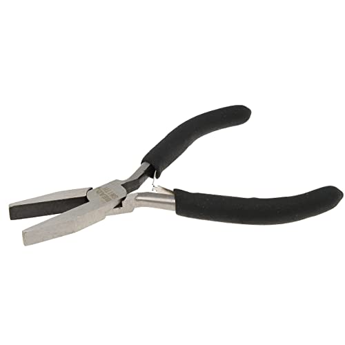 The Beadsmith Color-ID Flat Nose Plier – 5 inches (127mm) – Red Comfort Grip Handle – Polished Steel Head and Double-Leaf Spring - Tool for Jewelry Making - size: Flat Nose - 5 Inches