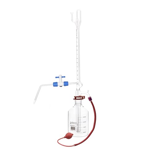 Automatic Zero Burette, 10ml - Class B - 29/32 Joint Size - 0.05±ml Tolerance, 0.05ml Sub. Divisions - 1000ml Reservoir Capacity - Eisco Labs