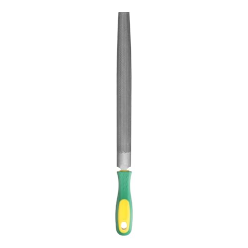 HARFINGTON 10" Half Round Medium Cut File Double Cut Teeth Bastard Metal File High Carbon Steel T12 with PP Handle for Metal Wood Tool Sharpener, Gray - size: 10"