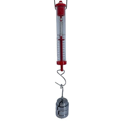 Eisco Acrylic Spring Scale, 20N/2kg, 0.4N/40g Increments, Twist Zero Screw