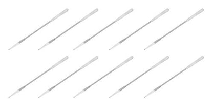 EISCO 10PK Semi-Micro Spatulas, 7.9" - Stainless Steel, Polished - Dual Blade, Rounded End & Tapered End