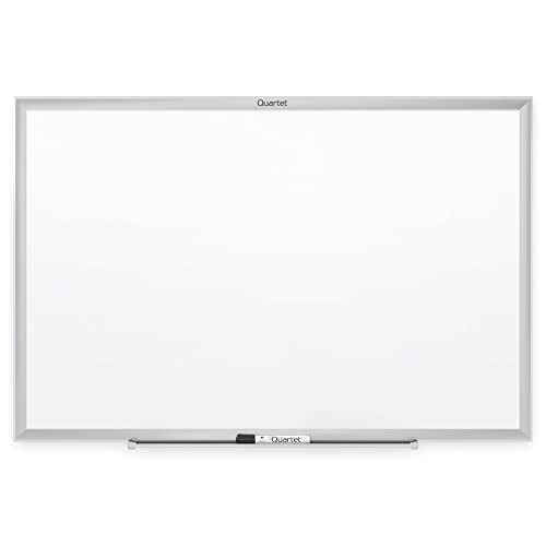 Quartet Dry Erase White Board 36"W x 24"H Non-Magnetic Whiteboard, Total Erase, Silver Aluminum Frame (S533) - color: Silver, size: 36"W x 24"H