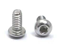 iexcell 100 Pcs M2 x 4mm Thread Pitch 0.4 mm Stainless Steel 304 Hex Socket Button Head Cap Screws Bolts, Bright Finish, with Hex Key Spanner - size: M2 x 4mm