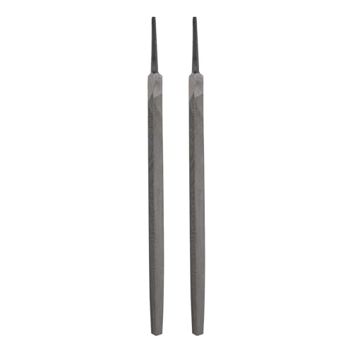 HARFINGTON 2pcs Triangle Thin Teeth Cut File 10" Double Cut Teeth High Carbon Steel Hand Rasp File Without Handle for Metal Wood Deburring Removing - size: 10", style: Thin