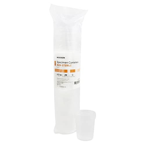 McKesson Specimen Containers, Non-Sterile, Without Lid, 4 oz, 20 Count