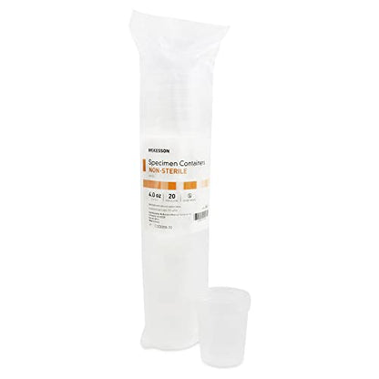 McKesson Specimen Containers, Non-Sterile, Without Lid, 4 oz, 20 Count