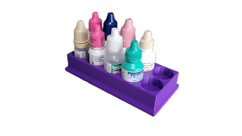 Znet3D Eye Drop Bottles Organizer & Storage – 10-Slot Holder (Purple) - color: Purple
