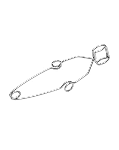 QWORK Lab Test Tube Clamp, 10 Pcs Chrome-Plated Spring Test Tube Clip with Finger Grip, 14.5cm(5-11/16in) Experiment Testing Holder Tool