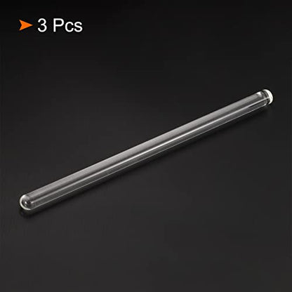 MECCANIXITY 3.3 Borosilicate Glass Stick 7.87" Length 10mm Dia Stir Rod Mixing Tools with Both Ends Round for Lab Kitchen Science 3Pcs - size: 7.87"
