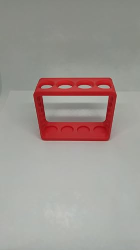 Aquatic Water Quality Testing Tube Holder with 4CT 10ml Test Tubes 5ml Markings - Plastic Durable Rack, 4 Tubes Variation (Red Rack) - style: Red Rack