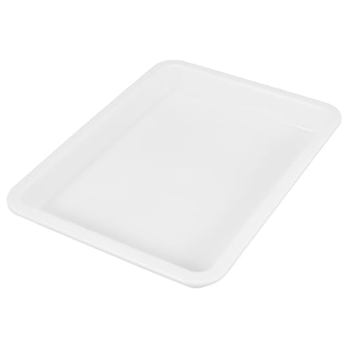 White Lab Tray Plastic 2.5cm Use Tray for Experiments - size: 24.60X18.50X2.70CM