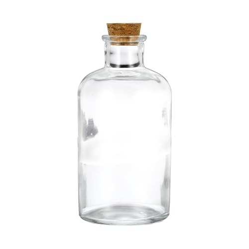 PATIKIL 500ml Glass Reagent Bottle with Wood Stopper, Narrow Mouth 16.9oz - size: 16.9 Ounces