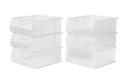 HE HUDSON EXCHANGE 11" x 11" x 5" (6 Pack) Plastic Stackable Storage Bin, Clear - color: Clear, size: 6 Pack