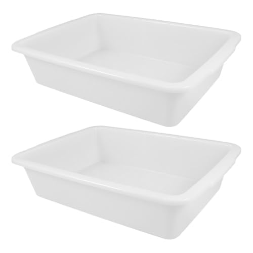 2 Tray Rectangular Plastic Tray 13.77 X 9.84 X 3.07 in Spill Containment for Chemical Experiments Lab Organization Storage and Classroom Use