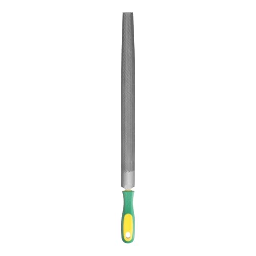 HARFINGTON 12" Half Round Medium Cut File Double Cut Teeth Bastard Metal File High Carbon Steel T12 with PP Handle for Metal Wood Tool Sharpener, Gray - size: 12"