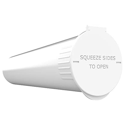 92mm CR Plastic Packaging Pop Top Tubes - Child Resistant Travel Holder Vial Containers - 700 qty (White) - color: White