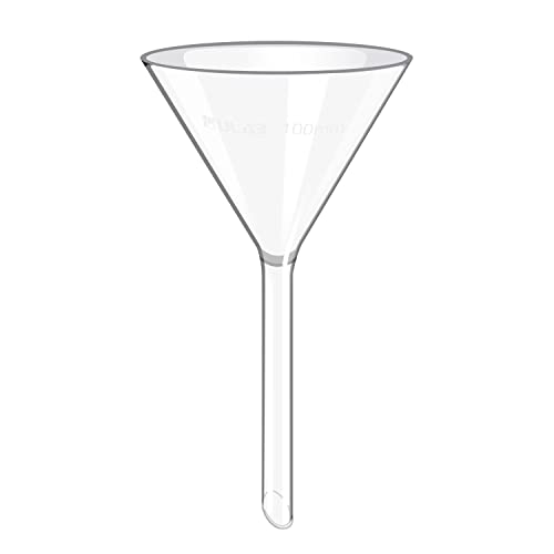 ULAB Scientific Glass Funnel 100mm, Stem Diameter 13mm, 3.3 Borosilicate Glass, Heavy Wall, Pack of 1, UGF1002 - color: 100mm, Pack of 1