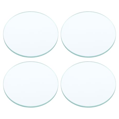 PATIKIL Convex Lens, 300mm Focal Length 50mm (1.97") Diameter Round Glass Magnifying Telescope Lens Trial Set Ground Edge for Lab Physics Class Optics, 4 Pcs - size: 300mm FL, 50mm Dia.