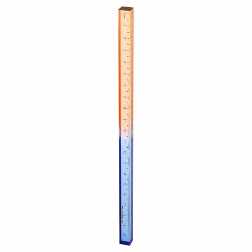 HARFINGTON Acrylic Clear Straight Rulers 20cm Metric,Blue-Orange - color: Blue-Oranger, size: 20cm
