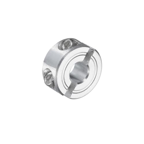 uxcell Double Split Clamp-On Shaft Collar 1/4" Bore, Aluminum Alloy - size: 1/4"