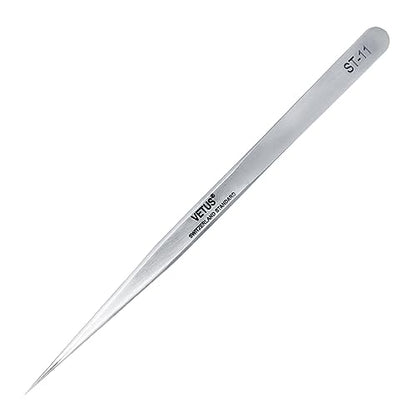 LASHVIEW Lash Tweezer, Vetus Straight Pointed Eyelash Tweezers for Profissional Grafting Eyelash Extension, Stainless Steel Needle Nose Tweezers for Lash Extension Stickers Precision Electronics, ST11 - size: ST11