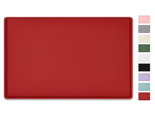Silicone Art Mat for Crafts, 12" x 19" Waterproof Non-Slip Painting Mat - color: Red, size: 12" x 19"