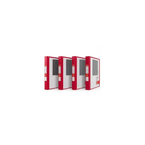 Staples 1" 3-Ring View Binders, D-Ring, Red, 4/Pack - color: Red, size: 1-Inch, style: 4 Pack