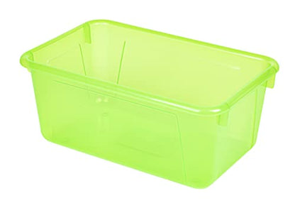 Storex Small Cubby Bin, 12.2 x 7.8 x 5.1 Inches, Candy Green, 5-Pack (62477U05C) - color: Tint Green, style: Bin Only