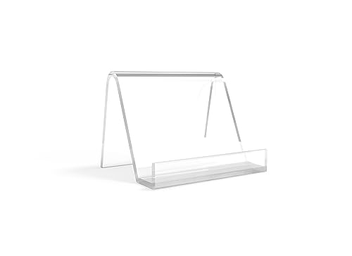 Stylish Business Card Holder for Desk, Stylish Design, Quality Acrylic Business Card Display Desktop Office Holder Picture Stand (10 Business Card Holder)
