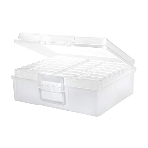 Clear Photo & Craft Keeper by Simply Tidy - Organize and Store Photos, Stickers, and Craft Supplies, Includes 16 Small Cases - 1 Pack - color: Clear