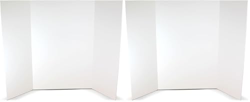Flipside Products 36” x 48” Foam Project Boards for Presentations, Science Fair, School Projects, Event Displays and Trifold Picture Board - White - 2 Pack